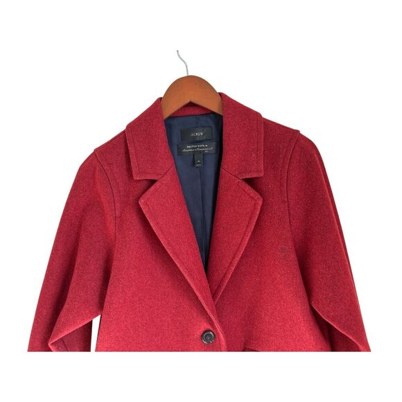 J.Crew Melton Wool Coat Made in Italy Oversized Jacket Lined Pockets Size 4 - Picture 2 of 8